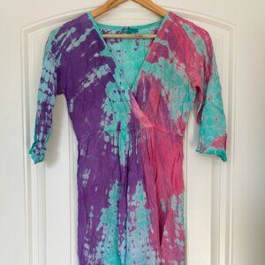 Resort wear tie die dress XS like new.